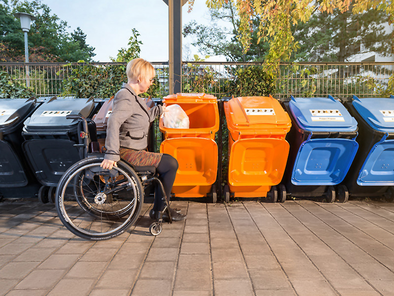 barrierefreie Mülltonne