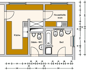 Grundrissplanung auf Grundlage VDI 6000-1/DIN 18022
