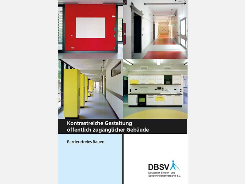 Cover der DBSV-Broschüre Kontrastreiche gestaltung öffentlich zugänglicher Gebäude