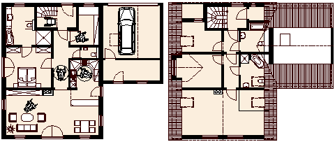 Erdgeschoss barrierefrei, Obergeschoss Einliegerwohnung