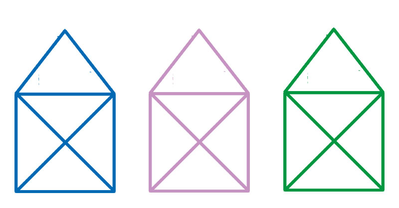 Das ist das Haus vom Nikolaus 3 einfach gezeichnete Häuser