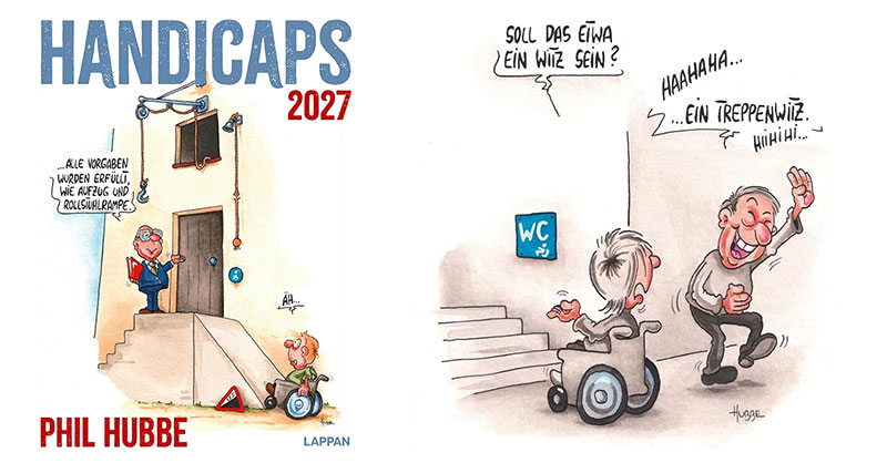 Kalender 2026 Titelbild des Kalenders Handicaps 2027 mit Cartoon