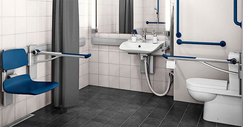 WC-Lifter, elektrisch höhenverstellbar zum vorrüsten Barrierefreies Badezimmer mit höherverstellbarem Waschtisch und WC