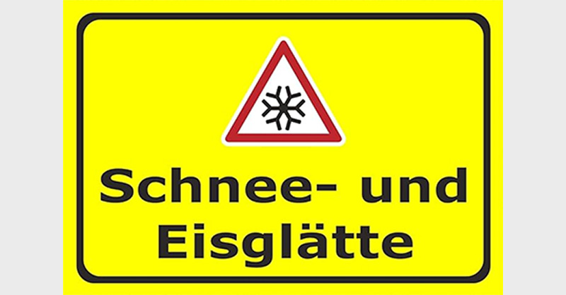 Im Winter wenn es schneit ... Warnschild Schnee- und Eisglätte