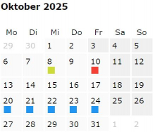 Weiterbildungen Monatskalender